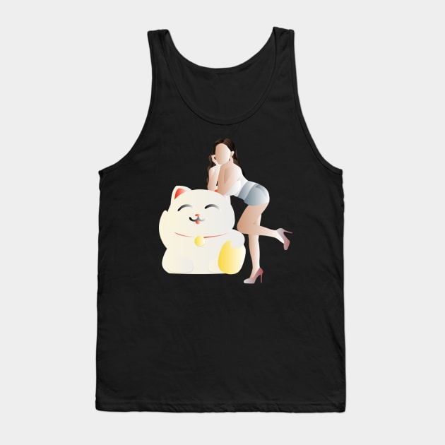 Fortune Cat & Playful Beauty Tank Top by Holman